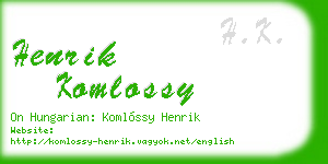 henrik komlossy business card