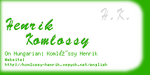 henrik komlossy business card